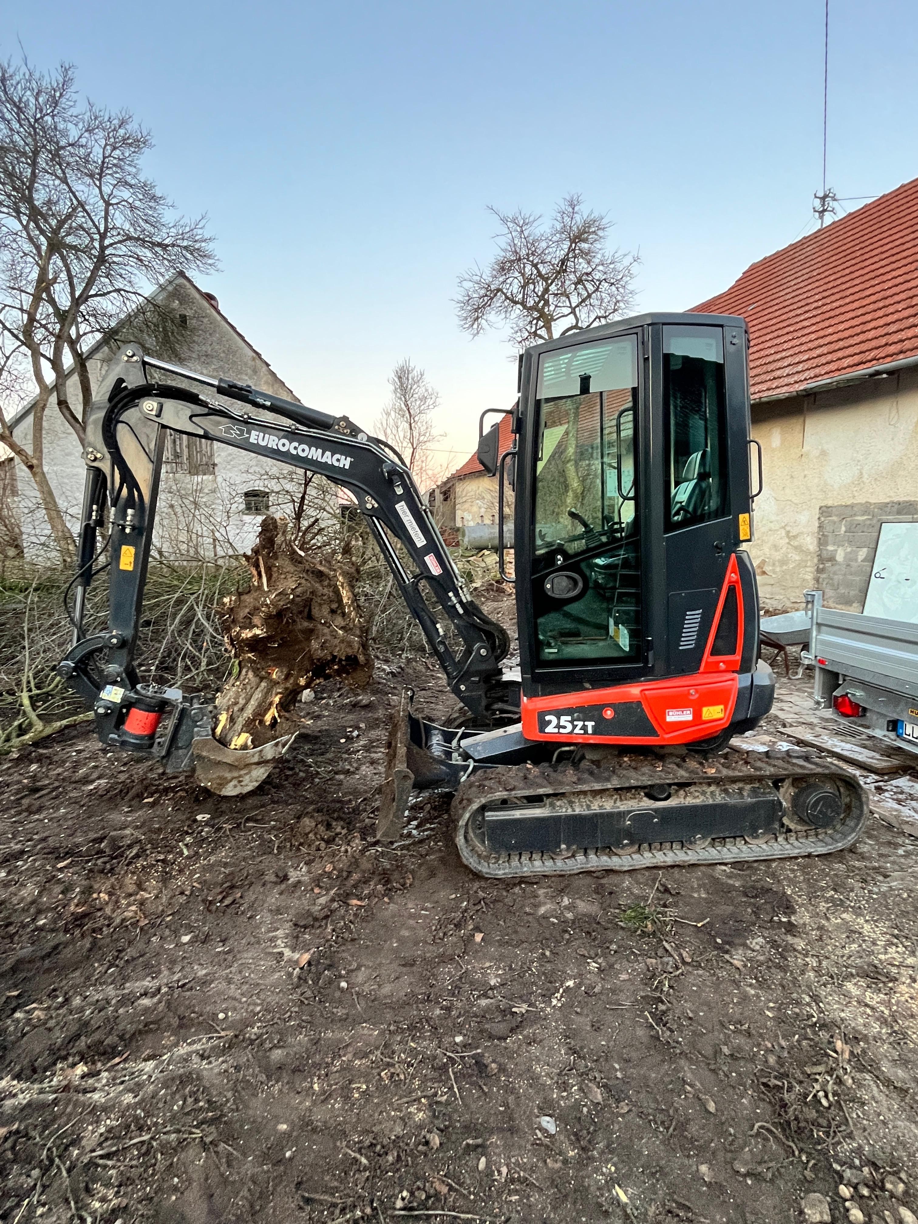 Tiefbau Erdarbeiten Kabelgraben, Weilheim