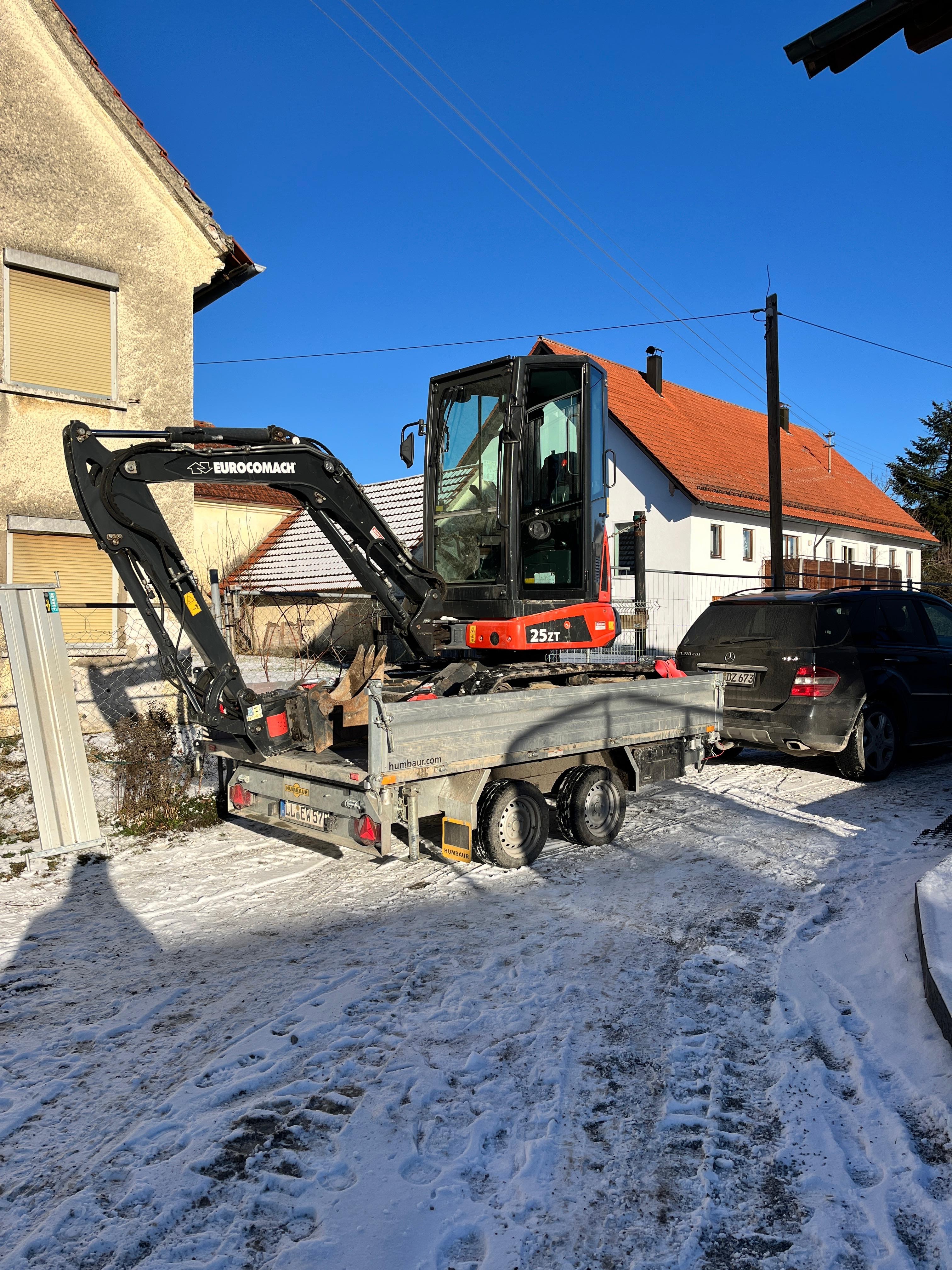 Tiefbau Erdarbeiten Kabelgraben, Schongau